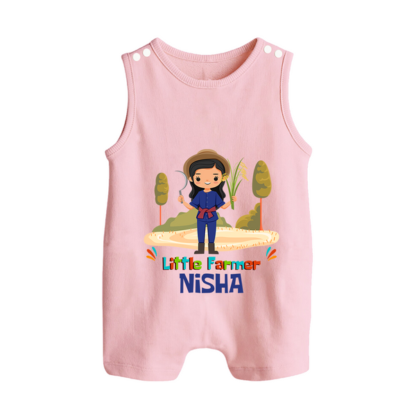 Future Farmer Romper Suit | Soft Cotton Personalized Romper Suit - BABY PINK - 0 - 5 Months Old (Chest 18")
