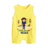Future Farmer Romper Suit | Soft Cotton Personalized Romper Suit - PASTEL YELLOW - 0 - 5 Months Old (Chest 18")