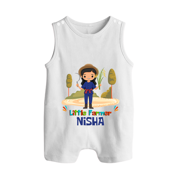Future Farmer Romper Suit | Soft Cotton Personalized Romper Suit - WHITE - 0 - 5 Months Old (Chest 18")