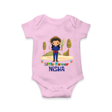 Future Farmer Romper / Onesie | Soft Cotton Personalized Romper / Onesie - BABY PINK - New Born (Chest 14")