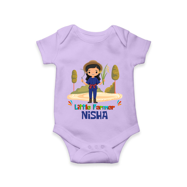 Future Farmer Romper / Onesie | Soft Cotton Personalized Romper / Onesie - LILAC - New Born (Chest 14")