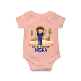 Future Farmer Romper / Onesie | Soft Cotton Personalized Romper / Onesie - PEACH - New Born (Chest 14")