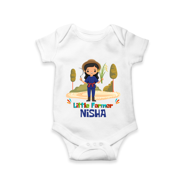 Future Farmer Romper / Onesie | Soft Cotton Personalized Romper / Onesie - WHITE - New Born (Chest 14")