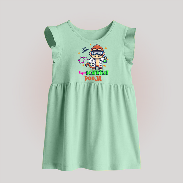 Future Scientist Baby Frock | Cute Baby Baby Frock with Name - MINT GREEN - 0 - 3 Months Old (Chest 17")