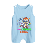 Future Scientist Romper Suit | Cute Baby Romper Suit with Name - BABY BLUE - 0 - 5 Months Old (Chest 18")