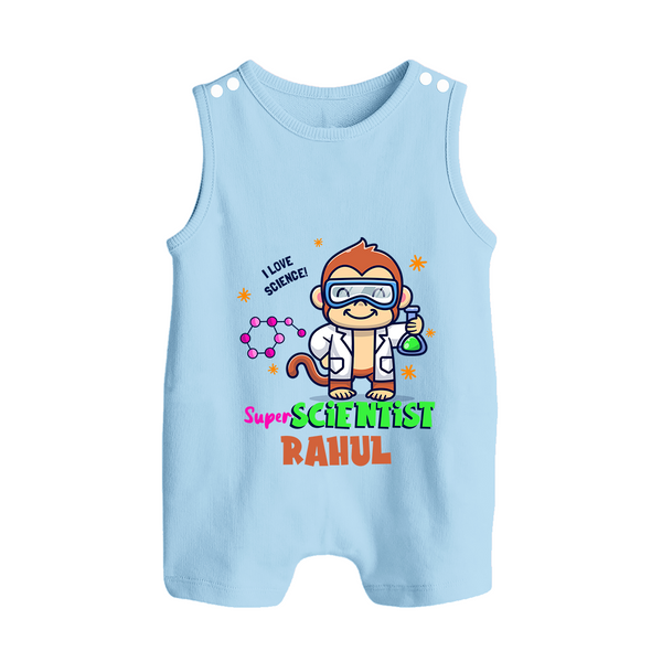 Future Scientist Romper Suit | Cute Baby Romper Suit with Name - BABY BLUE - 0 - 5 Months Old (Chest 18")