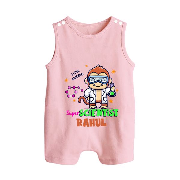 Future Scientist Romper Suit | Cute Baby Romper Suit with Name - BABY PINK - 0 - 5 Months Old (Chest 18")