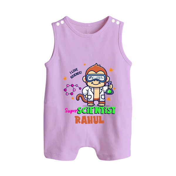 Future Scientist Romper Suit | Cute Baby Romper Suit with Name - LILAC - 0 - 5 Months Old (Chest 18")
