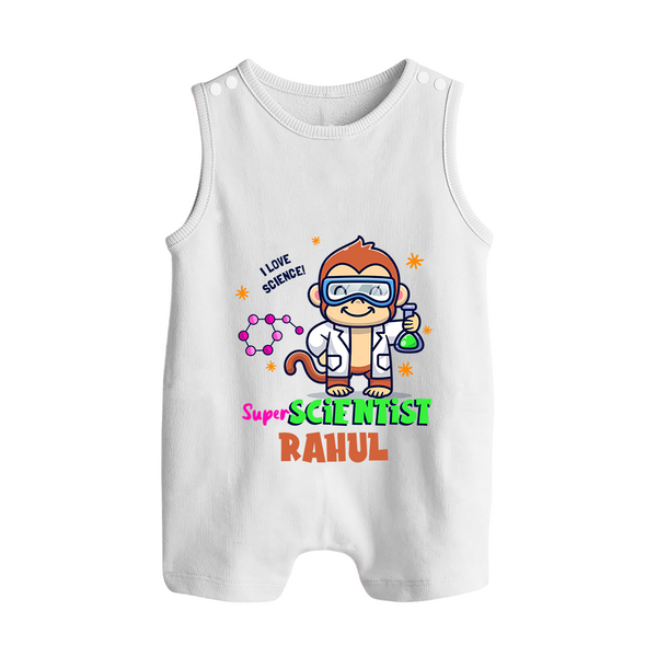 Future Scientist Romper Suit | Cute Baby Romper Suit with Name - WHITE - 0 - 5 Months Old (Chest 18")