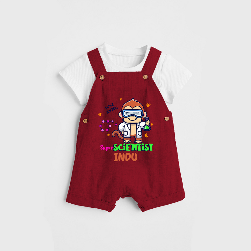 Super Scientist Explorer Dungaree - RED - 0 - 3 Months Old (Chest 17")