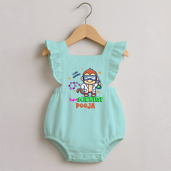 Future Scientist Romper Frock | Cute Baby Romper Frock with Name - MINT GREEN - 0 - 3 Months Old (Chest 19")