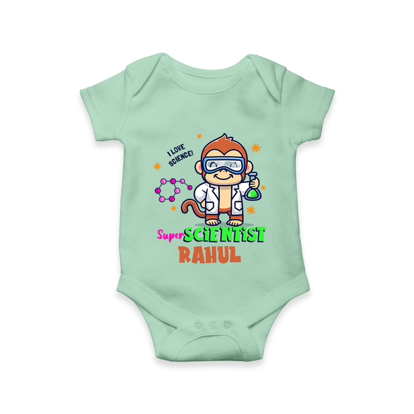 Future Scientist Romper / Onesie | Cute Baby Romper / Onesie with Name - MINT GREEN - New Born (Chest 14")