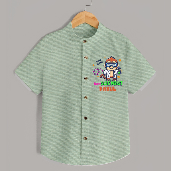 Future Scientist Shirt | Cute Baby Shirt with Name - MINT GREEN - 0 - 6 Months Old (Chest 23")