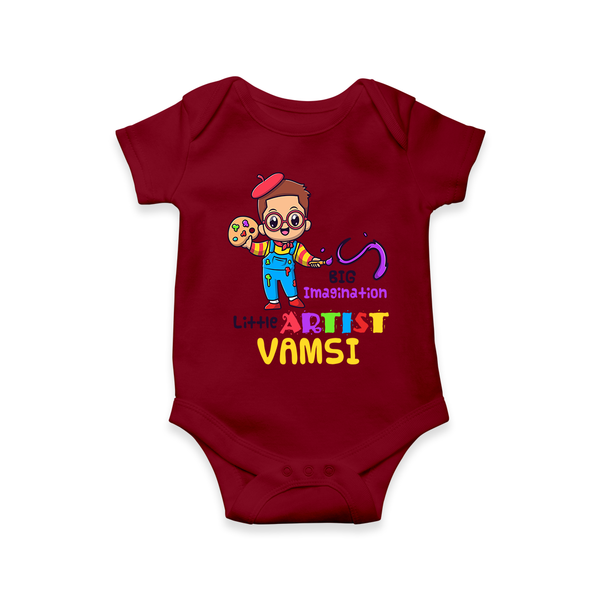 Creative Artist Boy Onesie - MAROON - 0 - 3 Months Old (Chest 16")