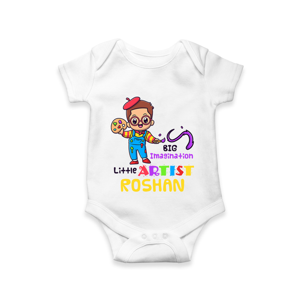 Future Artist Romper / Onesie | Personalized Name Romper / Onesie for Babies - WHITE - New Born (Chest 14")