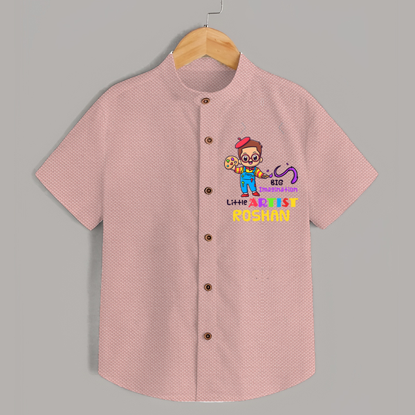 Future Artist Shirt | Personalized Name Shirt for Babies - PEACH - 0 - 6 Months Old (Chest 23")