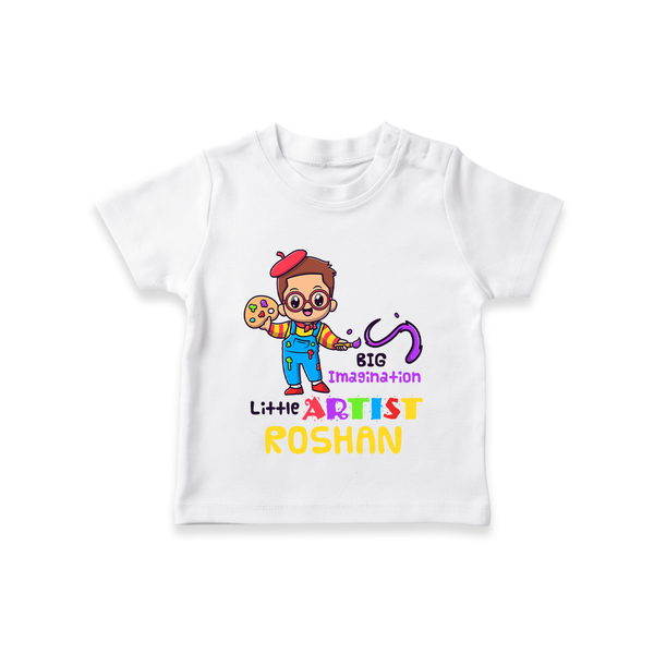 Future Artist T-Shirt | Personalized Name T-Shirt for Babies - WHITE - 0-5 Months Old (Chest 17")