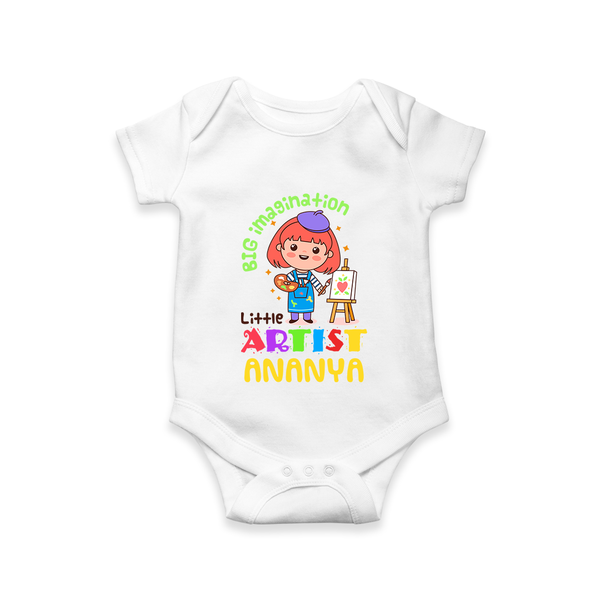 Future Artist Romper / Onesie | Custom Printed Name Romper / Onesie - WHITE - New Born (Chest 14")