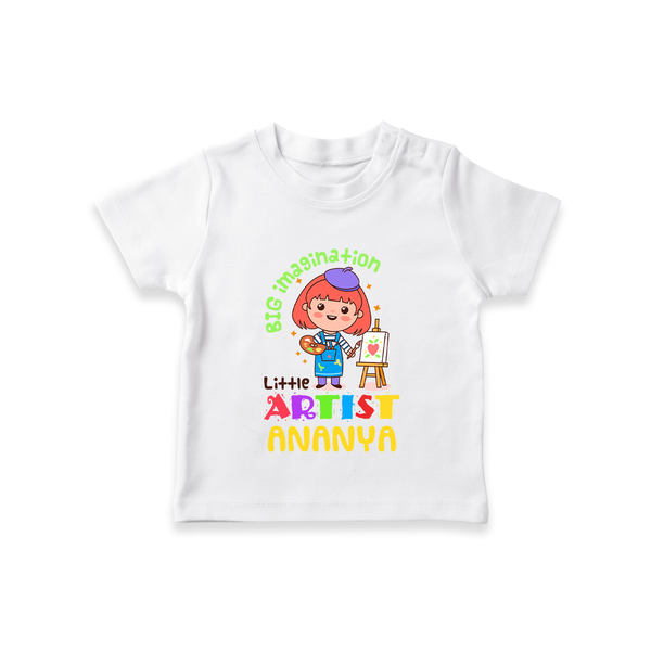 Future Artist T-Shirt | Custom Printed Name T-Shirt - WHITE - 0-5 Months Old (Chest 17")