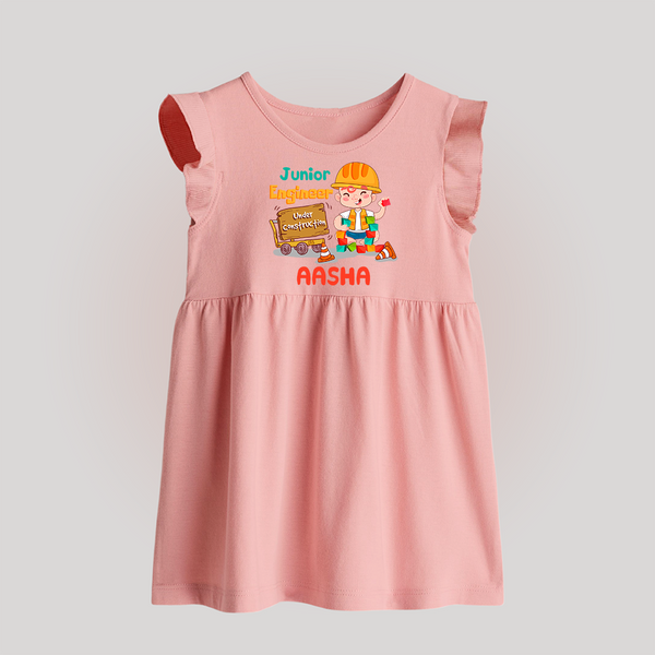 Future Engineer Baby Frock | Soft Cotton Custom Name Baby Frock - BABY PINK - 0 - 3 Months Old (Chest 17")