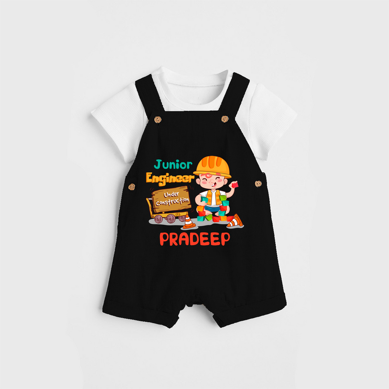 Junior Engineer Dungaree - BLACK - 0 - 3 Months Old (Chest 17")