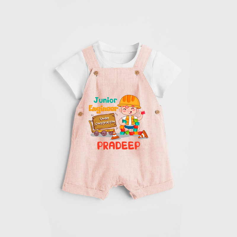 Junior Engineer Dungaree - PEACH - 0 - 3 Months Old (Chest 17")