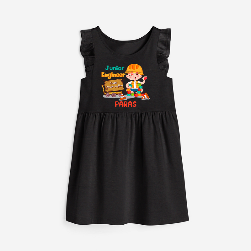 Junior Engineer Frock - BLACK - 0 - 6 Months Old (Chest 18")