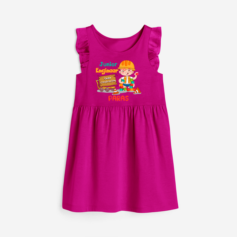 Junior Engineer Frock - HOT PINK - 0 - 6 Months Old (Chest 18")