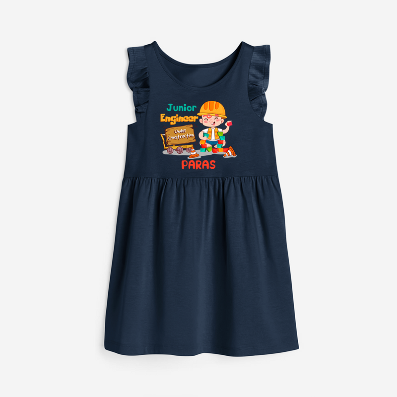 Junior Engineer Frock - NAVY BLUE - 0 - 6 Months Old (Chest 18")