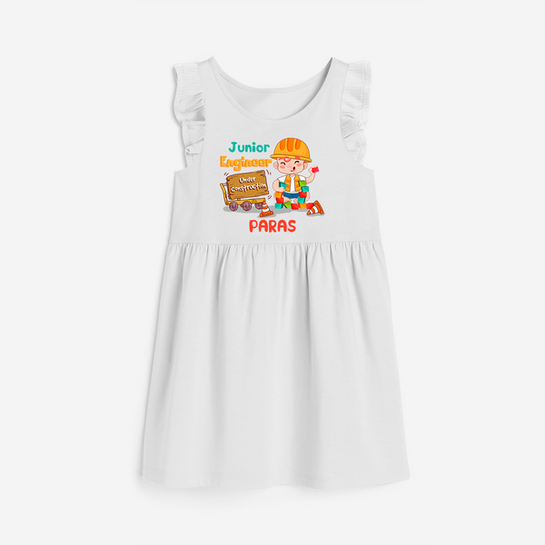 Junior Engineer Frock - WHITE - 0 - 6 Months Old (Chest 18")