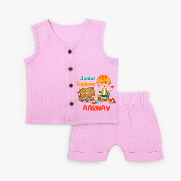 Future Engineer Jabla Set | Soft Cotton Custom Name Jabla Set - BABY PINK - 0 - 3 Months Old (Chest 9.8")