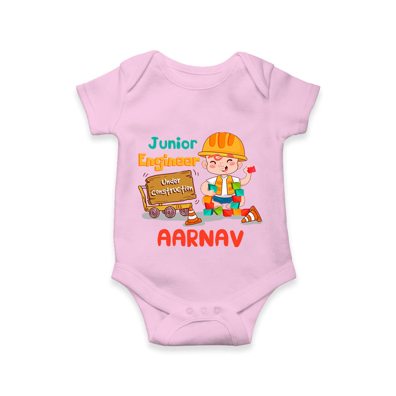 Future Engineer Romper / Onesie | Soft Cotton Custom Name Romper / Onesie - BABY PINK - New Born (Chest 14")