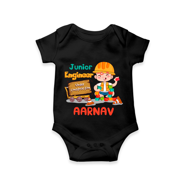 Future Engineer Romper / Onesie | Soft Cotton Custom Name Romper / Onesie - BLACK - New Born (Chest 14")