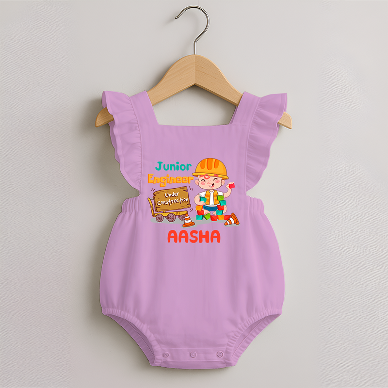 Future Engineer Romper Frock | Soft Cotton Custom Name Romper Frock - BABY PINK - 0 - 3 Months Old (Chest 19")