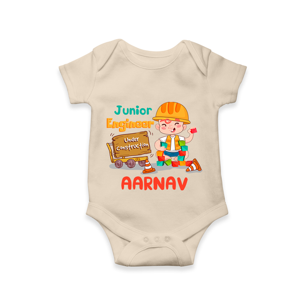 Future Engineer Romper / Onesie | Soft Cotton Custom Name Romper / Onesie - IVORY - New Born (Chest 14")