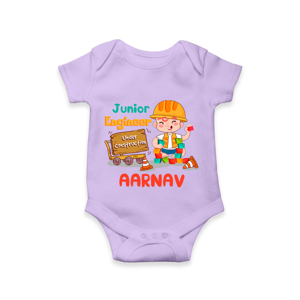 Future Engineer Romper / Onesie | Soft Cotton Custom Name Romper / Onesie - LILAC - New Born (Chest 14")