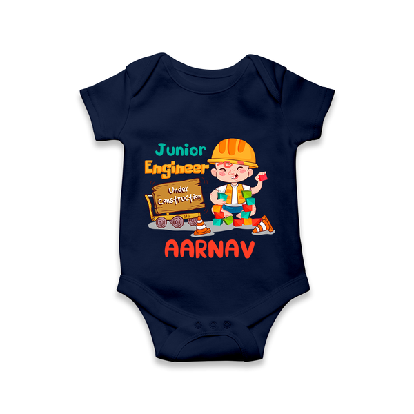 Future Engineer Romper / Onesie | Soft Cotton Custom Name Romper / Onesie - NAVY BLUE - New Born (Chest 14")