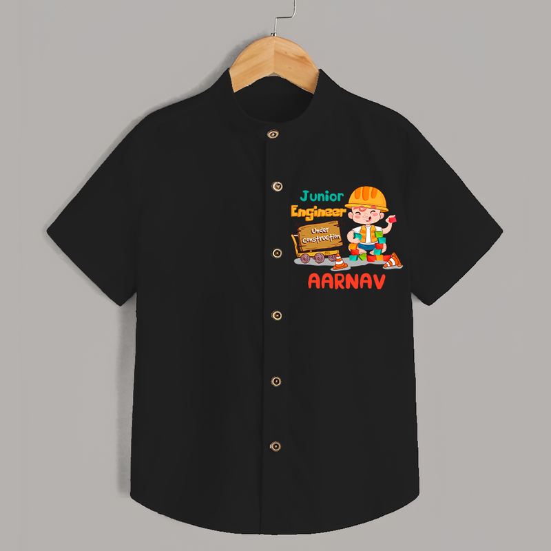 Future Engineer Shirt | Soft Cotton Custom Name Shirt - BLACK - 0 - 6 Months Old (Chest 23")