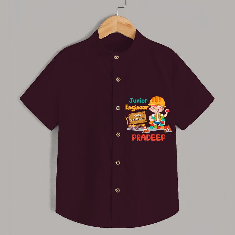 Junior Engineer Shirt - MAROON - 0 - 6 Months Old (Chest 21")