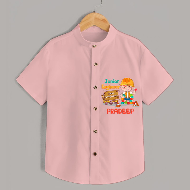 Junior Engineer Shirt - PEACH - 0 - 6 Months Old (Chest 21")
