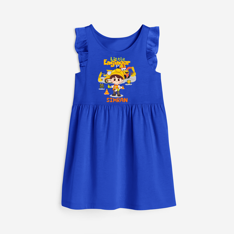 Little Engineer Frock - ROYAL BLUE - 0 - 6 Months Old (Chest 18")