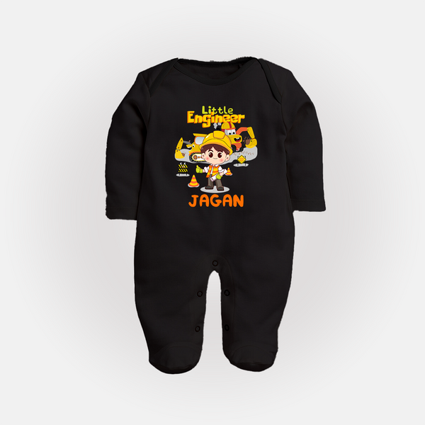 Future Engineer Sleep Suit | Custom Printed Name Sleep Suit - BLACK - New Born (Chest 7.5")