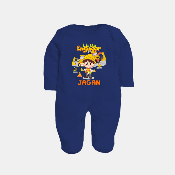 Future Engineer Sleep Suit | Custom Printed Name Sleep Suit - NAVY BLUE - New Born (Chest 7.5")