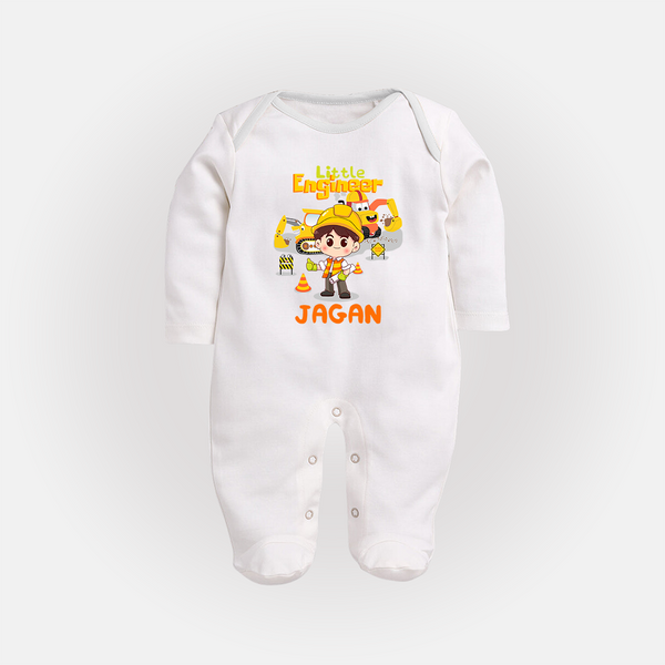 Future Engineer Sleep Suit | Custom Printed Name Sleep Suit - WHITE - New Born (Chest 7.5")