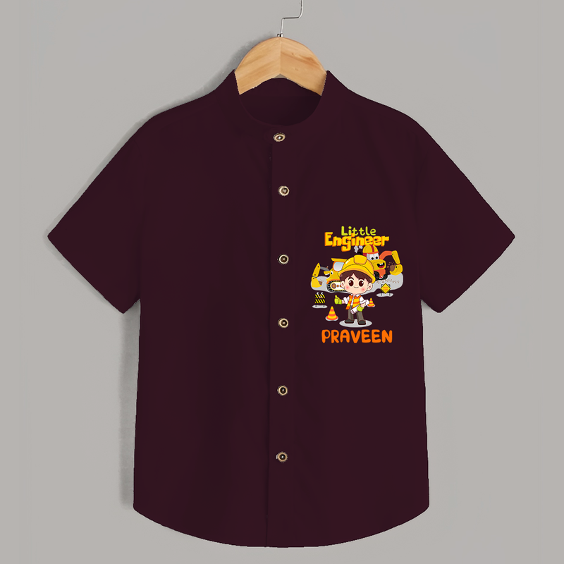 Little Engineer Shirt - MAROON - 0 - 6 Months Old (Chest 21")