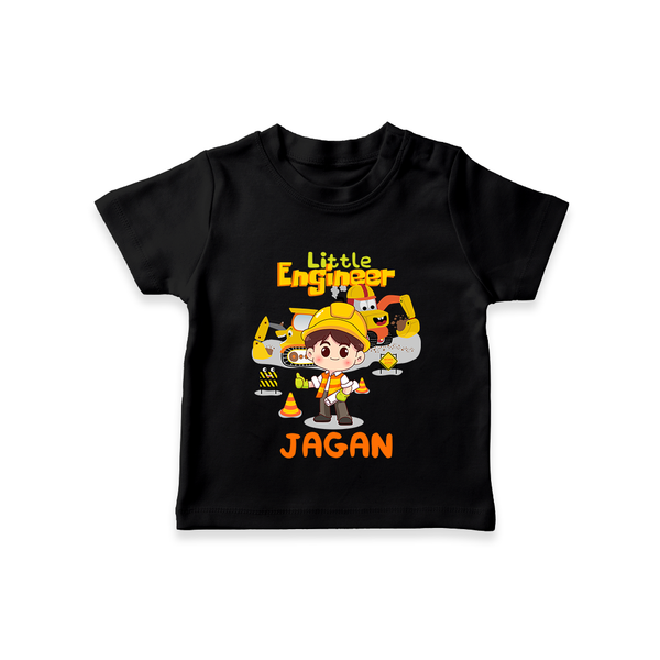 Future Engineer T-Shirt | Custom Printed Name T-Shirt - BLACK - 0-5 Months Old (Chest 17")