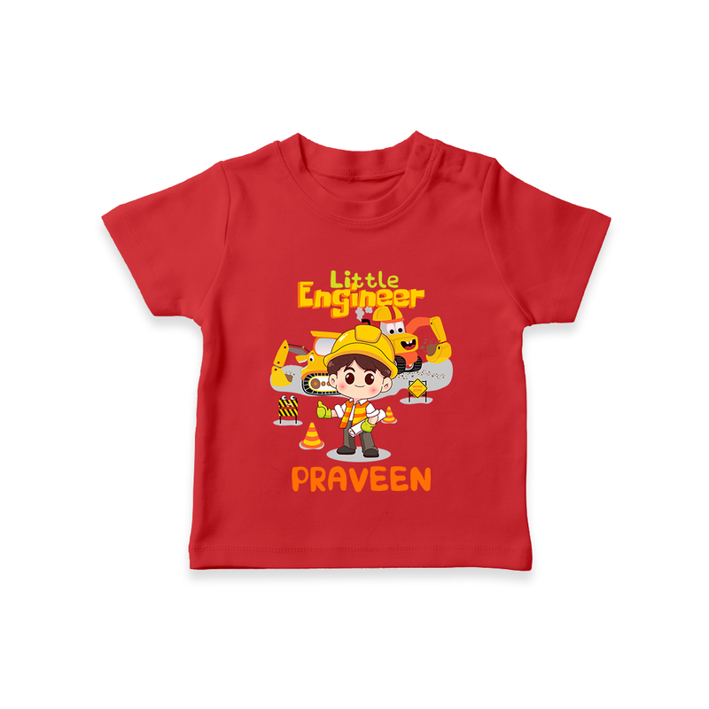 Little Engineer T-Shirt - RED - 0 - 5 Months Old (Chest 17")