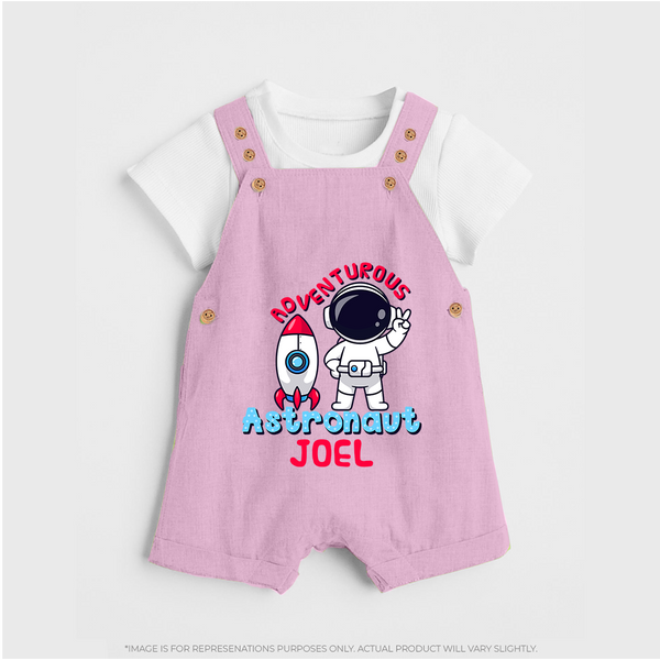 Future Astronaut Dungaree Set | Personalized Dungaree Set for Babies - BABY PINK - 0 - 5 Months Old (Chest 18")