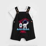Future Astronaut Dungaree Set | Personalized Dungaree Set for Babies - BLACK - 0 - 5 Months Old (Chest 18")