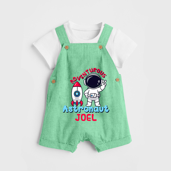 Future Astronaut Dungaree Set | Personalized Dungaree Set for Babies - GREEN - 0 - 5 Months Old (Chest 18")
